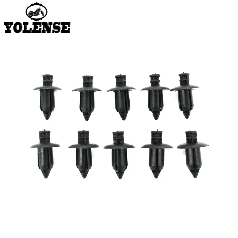 

10PCS 4MM 5MM 6MM Black Universal Motorcycle Plastic Fasteners Screw Rivet Fairing Panel Clip For Suzuki Roadster Honda Yamaha