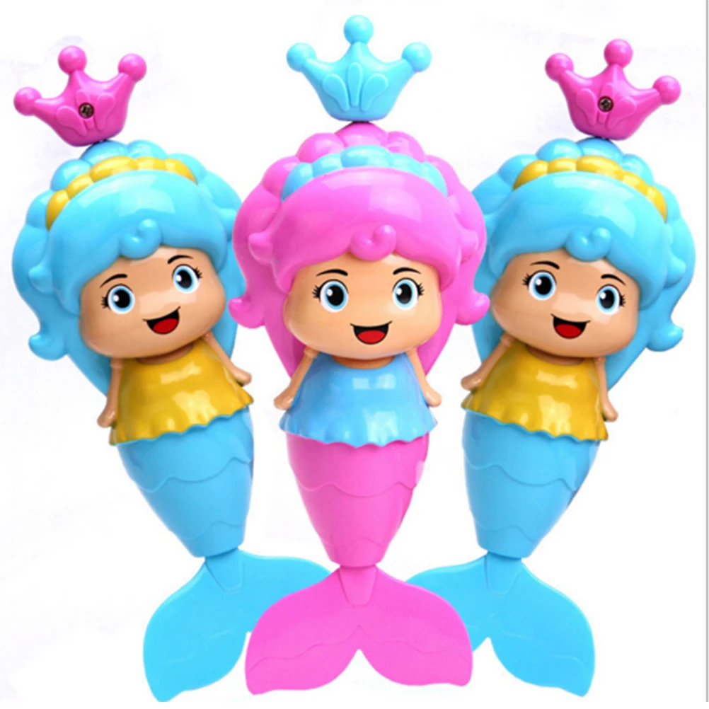 baby and toddler toys New Bath Toy Cute Mermaid Clockwork Dabbling Floating Swimming Wound Up Water Play Cartoon Educationa Learning Bath Toys plush toys for babies