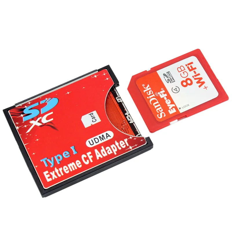 New SDXC SDHC WIFI SD to Type I Compact Flash Card Adapter CF Adapter