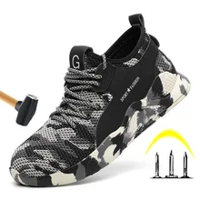 Лидер продаж; Рабочая защитная обувь; Мужская обувь; дышащая рабочая обувь; нескользящие защитные ботинки; мужские ботинки; износостойкие кроссовки