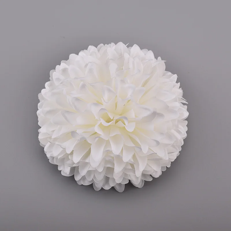 20 шт 10 см большой искусственный помпон шелковые цветы голова гортензии домашнее свадебное украшение DIY Скрапбукинг поддельные цветы венки - Цвет: white