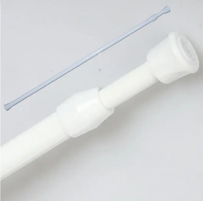 2Pc Adjustable 28" 47" Round Spring Tension Curtain Shower Rods Poles