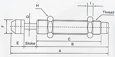 Пневматический гидравлический амортизатор AD1425 Регулируемый Гидравлический буфера