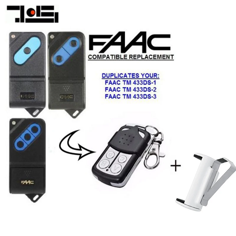 

1pcs FOR FAAC TM 433DS-1,TM 433DS-2,TM 433DS-3 replacement remote control 433MHZ Duplicator free shipping