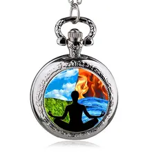 Дизайн кварцевые карманные часы Avatar "Повелитель стихий" Огонь магии огня высокое Класс цепи Цепочки и ожерелья Для мужчин классный подарок