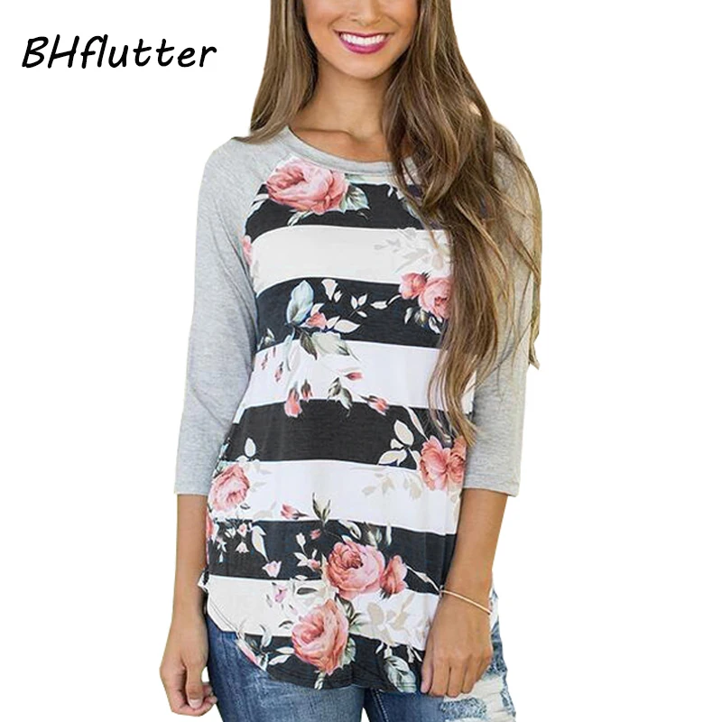 

BHflutter Floral Print Hoodies Women Fashion Long Sleeve Casual Sweatshirt Tops Female Spring Autumn Sweatshirts Sudadera Mujer