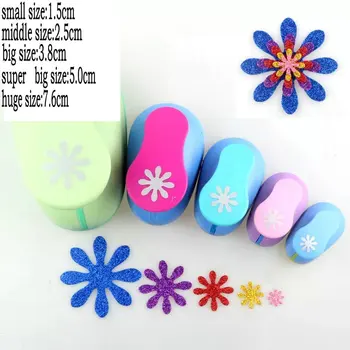 

5pcs 3" 2" 1.5" 1" 5/8" daisy craft punch set Hole Paper Cutter chrysanthemum Scrapbooking punchers Paper Puncher eva hole punch