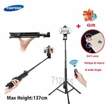 YUNTENG 1688 3 в 1 переносной штатив палка для селфи монопод с Bluetooth пульт дистанционного спуска затвора алюминиевый путешествия штатив камера для Iphone