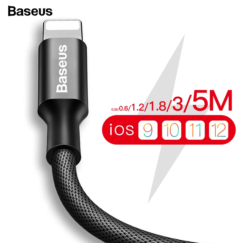 Baseus USB Cable For iPhone Xs Max XR X 8 7 6 6s 5