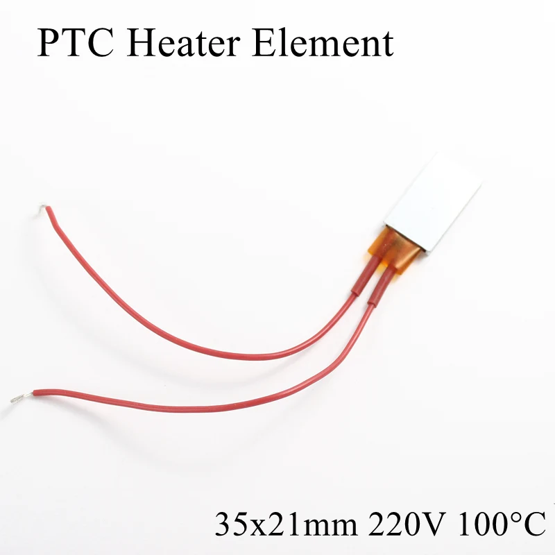 35x21 мм 220 в 100 градусов Цельсия Алюминиевый PTC нагревательный элемент постоянный термостат термистор воздушный Датчик нагрева с оболочкой 35*21 мм