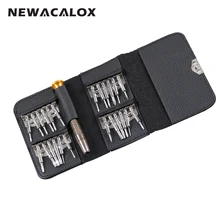 NEWACALOX 25 in 1 Wallet Pocket Precision Magnetic Phillips Screwdriver for Cellphone Laptop Sunglasses Camera Watch