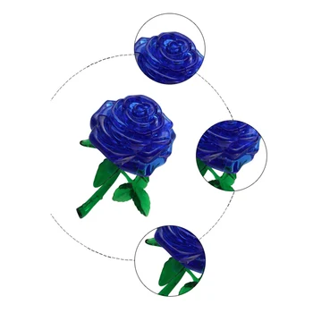 

Building Blocks 3D Crystal Rose Model Building Blocks Puzzle Children Stereo DIY Assembled Educational Toys Creative Furnishings