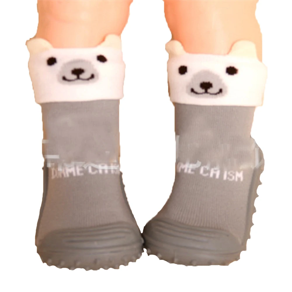 

2 Pairs/Lot Baby Socks Home Floor Socks With Rubber Soles Soft Bottom Non-Slip Rubber Footwear Dimensional Cartoon Ws9341