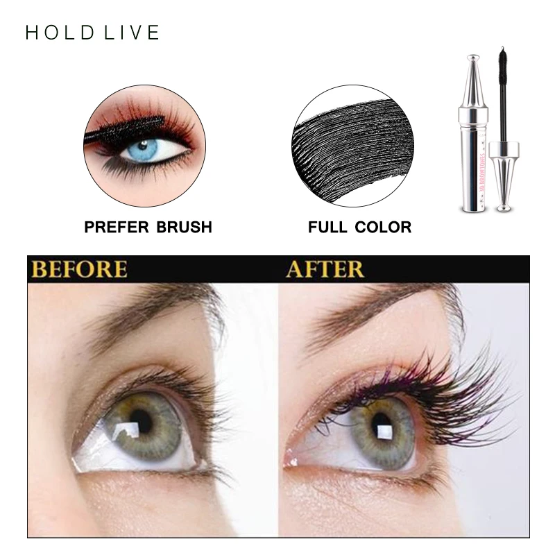 HOLD LIVE 3D Fiber Eyelashes Mascara Makeup Lengthening Curling Eye Lashes Black Waterproof Fiber Mascara Volume Eyelash Make Up HOLD LIVE 3D Fiber Eyelashes Mascara Makeup Lengthening Curling Eye Lashes Black Waterproof Fiber Mascara Volume Eyelash Make Up