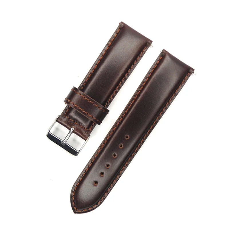 

YQI Italy Oil Calf Genuine Leather Watch Band 24mm Dark Brown Vintage Watch Strap For any suitable watches Mens