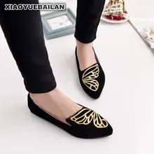 Брендовая роскошная женская обувь с вышивкой в виде бабочки; острый горошек; импортные товары; женская обувь