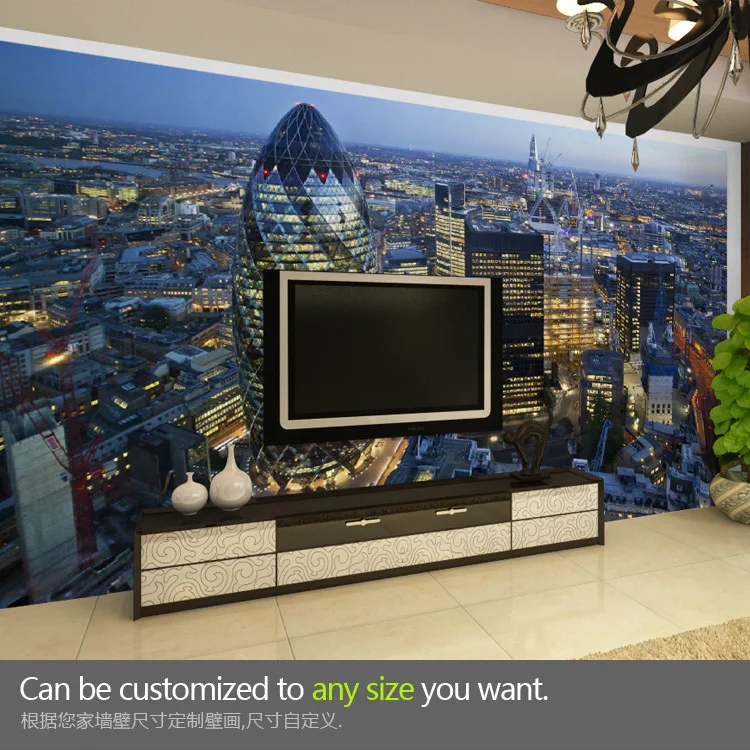 London night landscape modern largescale murals personality the living room sofa bedroom wall TV setting 3D wallpaper | Обустройство