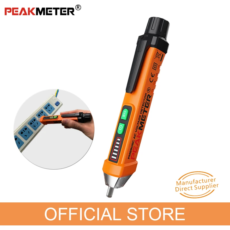 PEAKMETER PM8908C индикатор напряжения бесконтактные ручки детекторы напряжения переменного тока finder тест er вольт метр Электрический тест карандаш