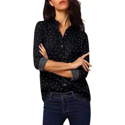 MUQGEW женская мода блузка V-образным Вырезом с длинными рукавами свободные trend дышащий рубашки женщин