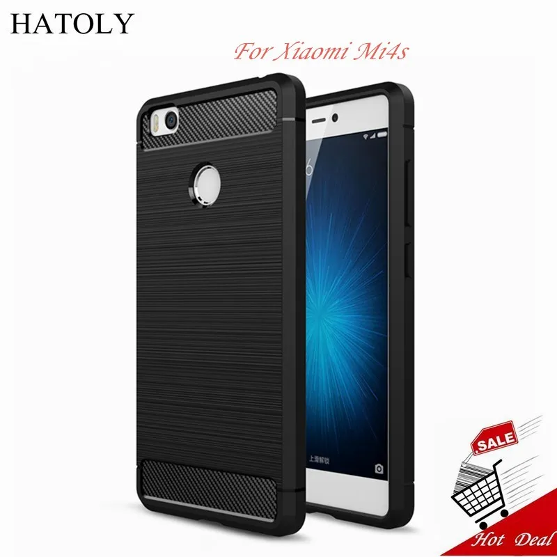 

For Cover Xiaomi Mi 4s Case Shockproof Carbon Fiber Back Cover For Xiaomi Mi 4s Soft Silicone Phone Bumper Case For Xiaomi Mi 4s