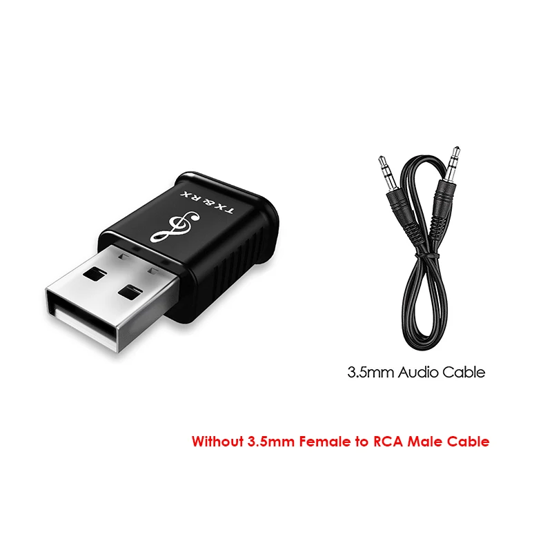 Bluetooth 5,0 аудио приемник передатчик портативный 3,5 мм AUX стерео музыка Автомобильная Беспроводная колонка наушники приемник USB адаптер - Цвет: Without RCA Cable