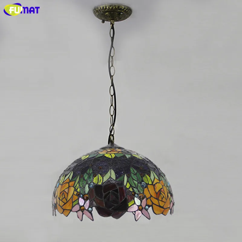 Rose Stained Glass Pendant Light6