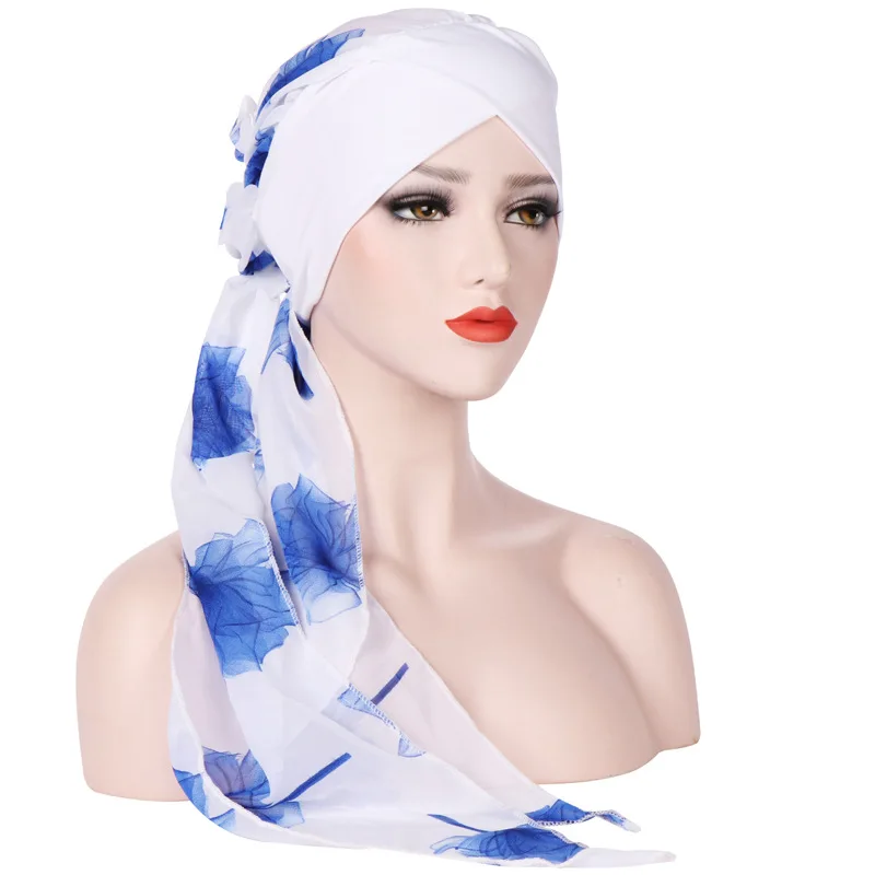 2018 печати мусульманский хиджаб тюрбан для женщин Underscarf шапки мгновенное платок мягкие эластичные Рак Beanie Тюрбан