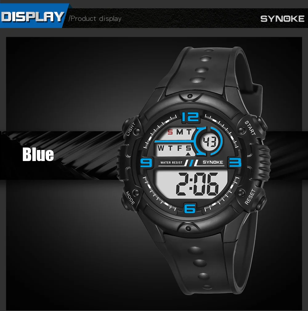 SYNOKE Для мужчин спортивные часы светодиодный цифровой 50 M водонепроницаемые повседневные часы г Спорт шок мужской часы Relogios Masculino часы