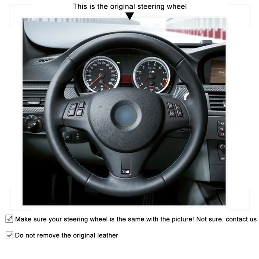 MEWANT черная натуральная кожа замша ручная работа для BMW M Sport M3 E90 E91 E92 E93 E87 E81 E82 E88|car