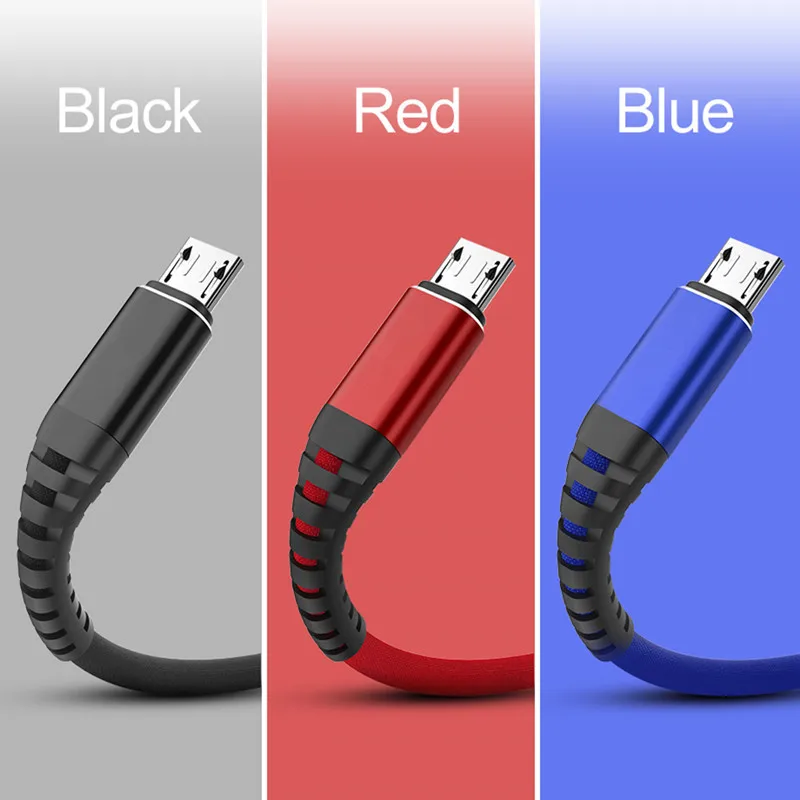 Micro USB кабель 1 м нейлоновый плетеный кабель для быстрой зарядки передачи и зарядка с синхронизацией данных кабель для huawei P Smart Y7 Y6 Prime Y9 Android шнур для телефона