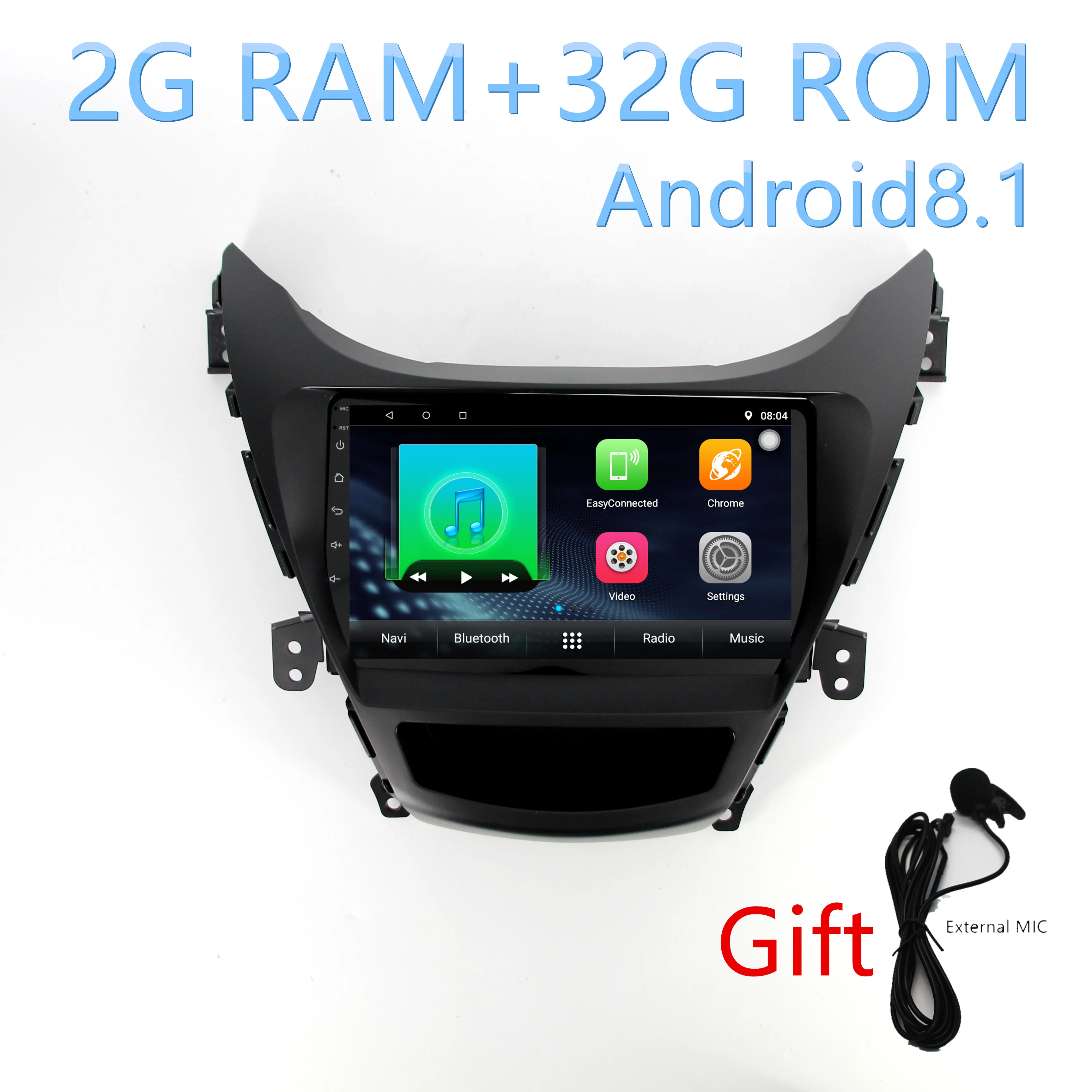 

1din Quade-core Car gps navigation multimedia player For Hyundai Elantra Avante 2011 2012 2013 Android8.1 stereo radio