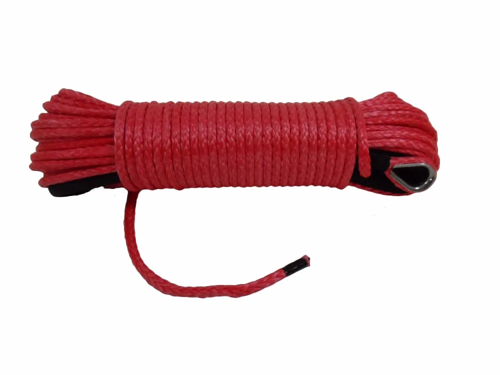 Red 6mm*30m ATV Synthetic Winch Rope,UTV Winch Line ,Off Road Rope