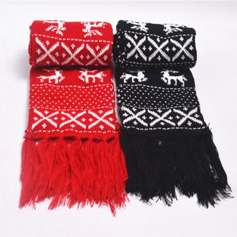 Hirigin Мода Рождественские шарфы для влюбленных зимние теплые шарфы для женщин и мужчин вязаный шарф для влюбленных подходящая шаль