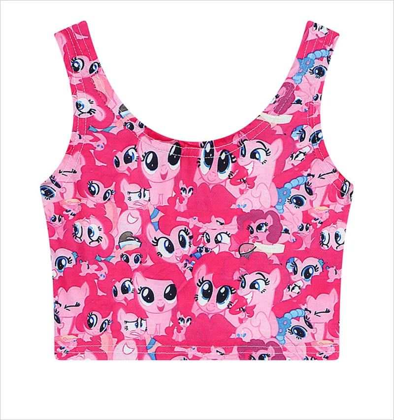 Harajuku mini horses printed women cropped tees girls crop tops 2016 novelty designer female