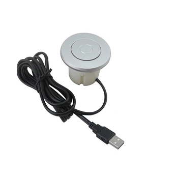 

Silver Round Power Socket Sofa Desktop Safety Plug Outlet 5V 2.1A USB Charging Socket PFA Sockets for office furniture desk