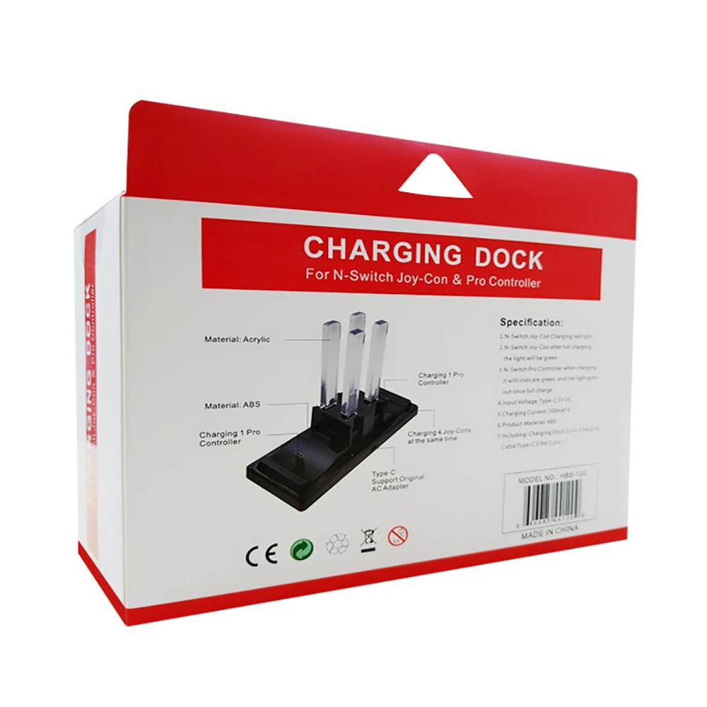 iBen USB Charging Dock 6 in 1 Station Holder Stand Bracket For Nintend Switch Pro Joy-Con Controller Charger LED Indication (4)