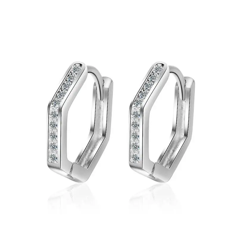 New Pentagon Zircon Geometric Earrings For Women Men Trend Creative Jewelry Party Gift Oorbellen SAE184 | Украшения и аксессуары
