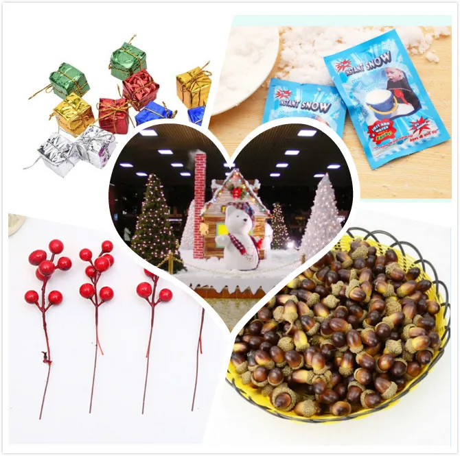 Christmas DIY scrapbooking White Snowflake Flowers Pineapple Grass Artificial Pine Nuts Cones for Wedding Christmas Decoration