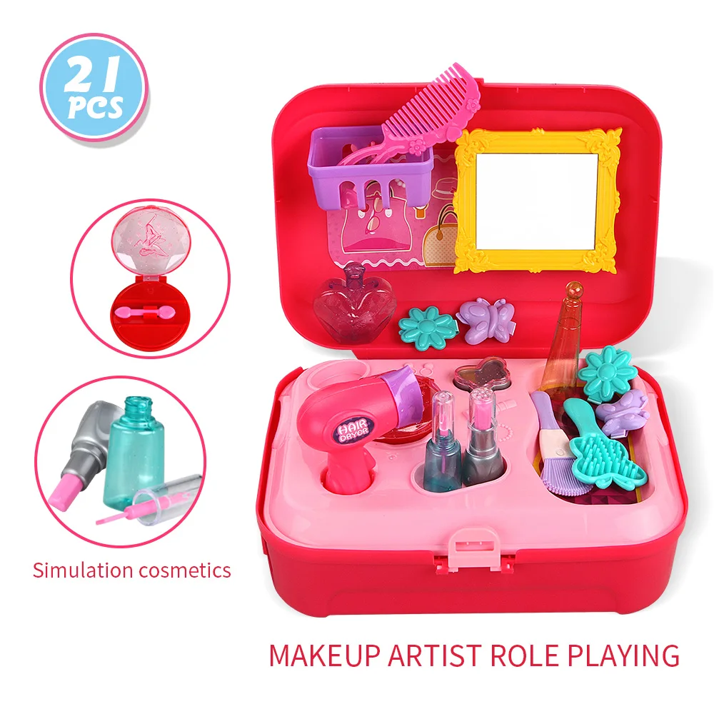 Детские миниатюрные инструменты для макияжа, ролевые игры, чемодан, ролевые игры, набор игрушек для дома, игрушки для подарка, детские игры для девочек