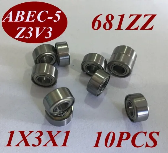 

10Pcs 681Z 681ZZ 681 ZZ 681-Z 681-ZZ 1X3X1 MM 1*3*1 MM Miniature deep groove Ball Bearing For NSK FAG NTN SKF KOYO machine