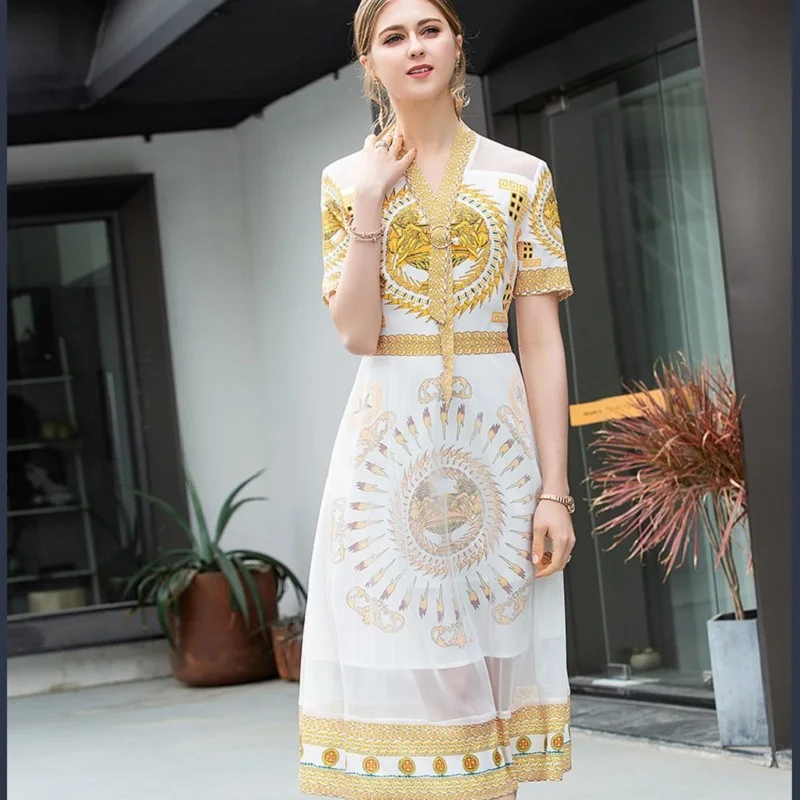 

ladies Patchwork Mesh Casual dress xl 2019 New High quality Spring summer Club Long Dress Short sleeve Women Print party dresses