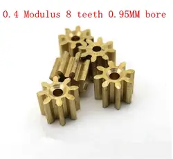 Бесплатная доставка 0.4 модуля медь зубьев 1 мм отверстия 8 модель самолета дистанционного управления самолета металлические части шестерни