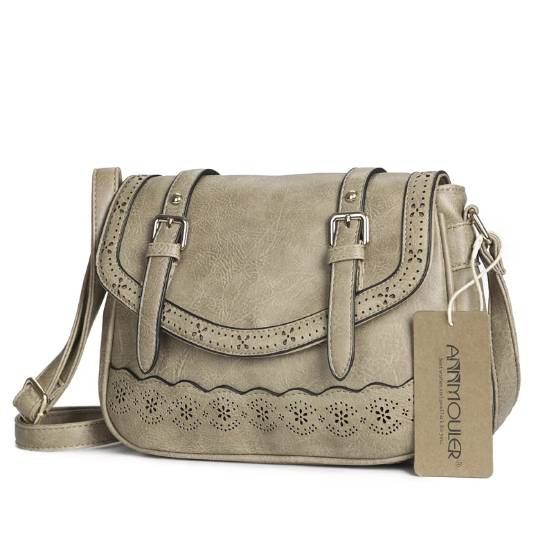 Annmouler, модная женская сумка на плечо из искусственной кожи, сумка через плечо, дизайнерские сумки, открытая сумка-мессенджер, женская сумка, женская сумка