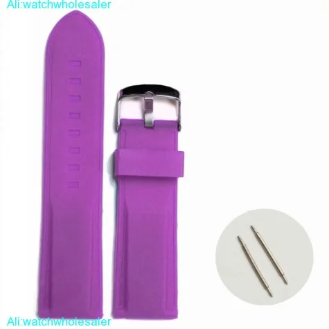 22mm Touching Purple  Silicone Jelly Rubber Ladies Watch Band Straps WB1054Q22JB