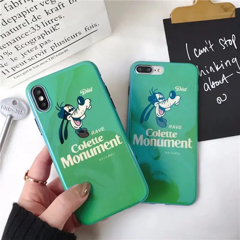

Cartoon Animal Flying dog Pattern Fundas Cover Case For iPhone X 7 6 6S Plus 8 8plus TPU Silicon Soft Blue Ray Laser case