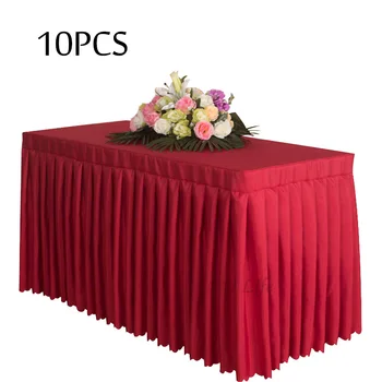 

Wedding Outlet 10PCS Top 200GSM Polyester Cloth Tablecloth Endurable Table Linens for Marriage Event Hotel Decors Table Skirts