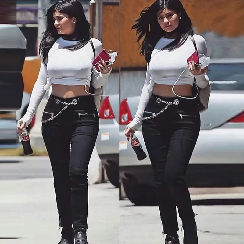 Sexy denim stripe Chain belt Kylie 