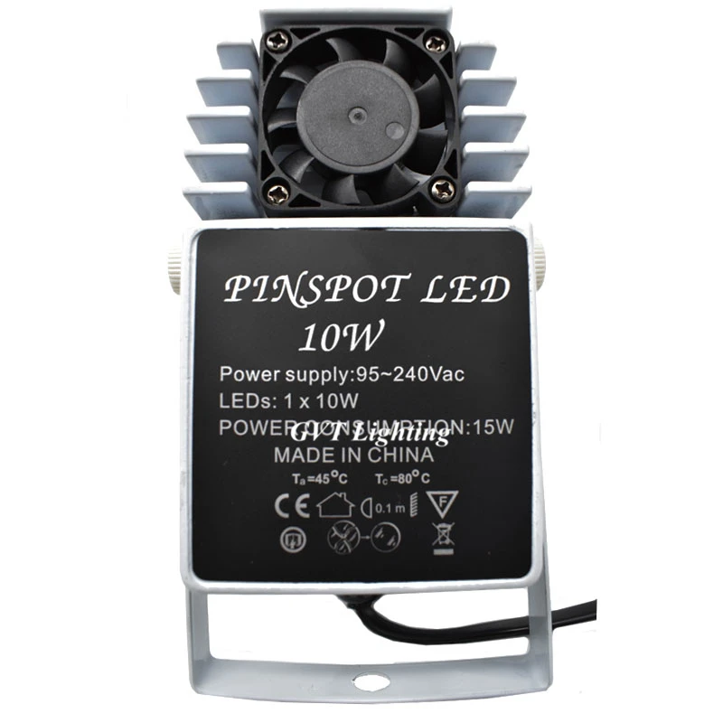 Мини Pinspot 10 Вт Светодиодная лампа с белой крышкой Точечный светильник узкий луч