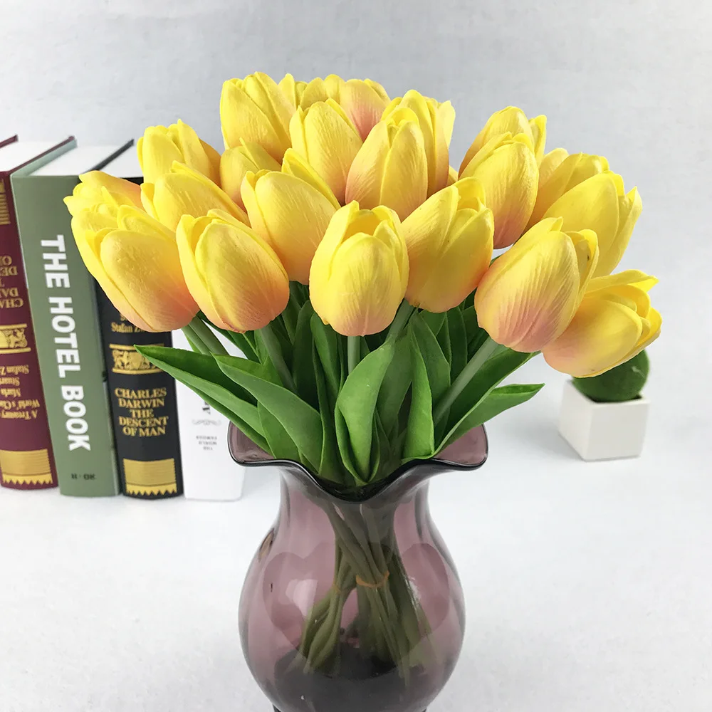 

31pcs/lot fake flowers Tulips Artificial Flowers PU artificial bouquet Real touch flowers artificial for home decoration