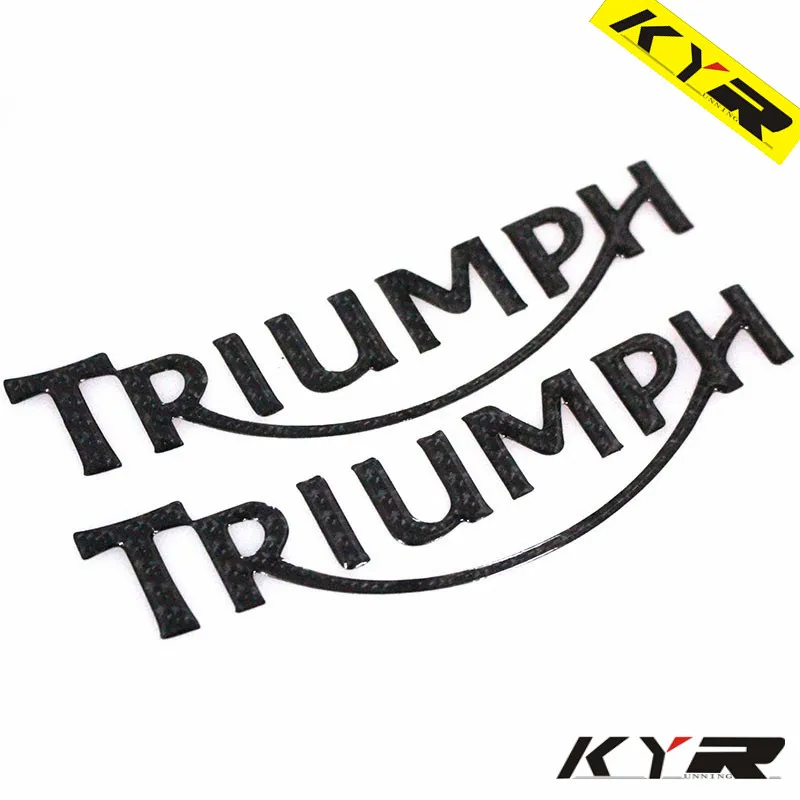 Kyrunning черный мотоциклетный, из углеродного сплава Эмблемы Наклейки на 3D Танк колеса логотип Триумф "Стикеры для всех TRIUMPH DAYTONA 600/6